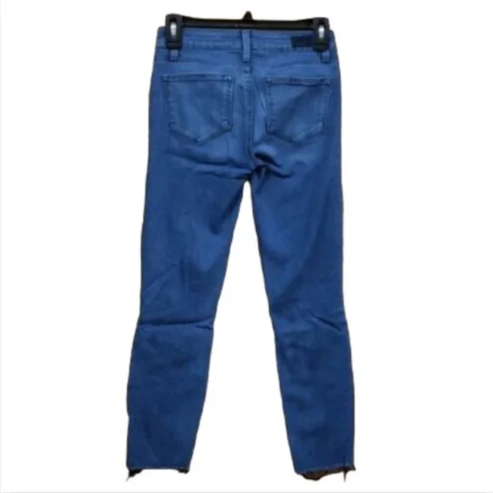Paige Verdugo Cropped Skinny Jeans Size 25 Raw Hem Blue Denim